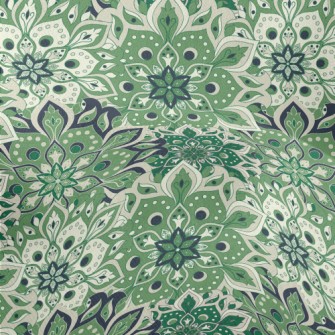Retro Totem Flowers Lightweight Performance Linen