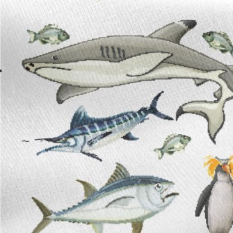 Sailfish Shark Penguin Jersey Backed Fleece