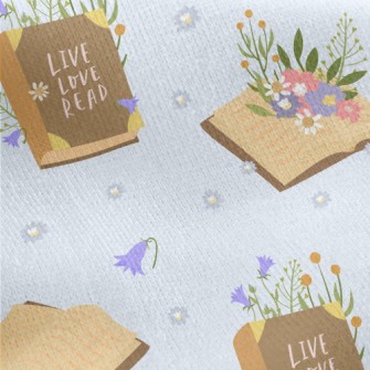 Life Books Flowers Jersey Backed Fleece
