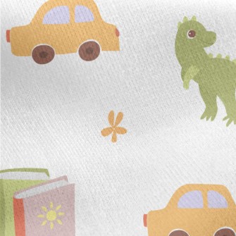 Dinosaur Car Toy Jersey Backed Fleece