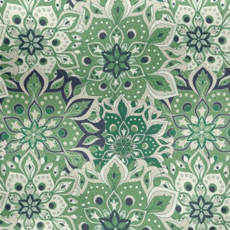 Retro Totem Flowers Jersey Backed Fleece