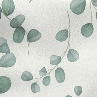 Simple Leaves And Flowers Jersey Backed Fleece