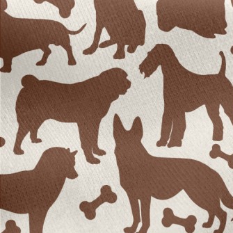 Cute Dog Silhouette Jersey Backed Fleece