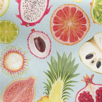 Summer Fruit Cross Section Jersey Backed Fleece