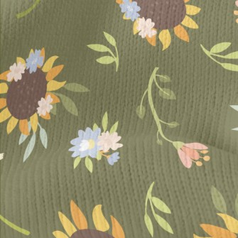 Big Sunflower Flower Stretch Jersey