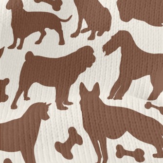 Cute Dog Silhouette Stretch Jersey