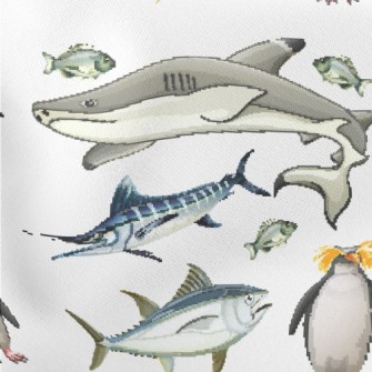 Sailfish Shark Penguin Lightweight Cotton Poplin