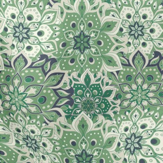 Retro Totem Flowers Lightweight Cotton Poplin