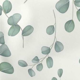Simple Leaves And Flowers Lightweight Cotton Poplin