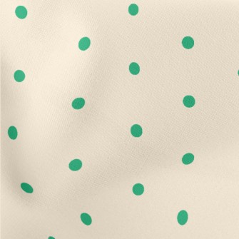 Neat Green Spots Lightweight Cotton Poplin