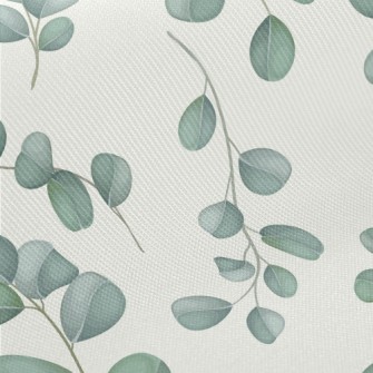 Simple Leaves And Flowers Midweight Cotton Poplin