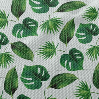 Tropical Rainforest Leaves Birdseye Piqué
