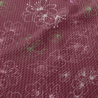 Empty Elegant Cherry Blossoms Birdseye Piqué