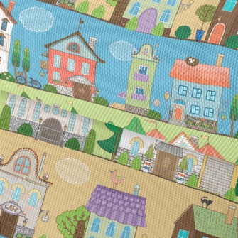 Nordic Town Architecture Waterproof Oxford