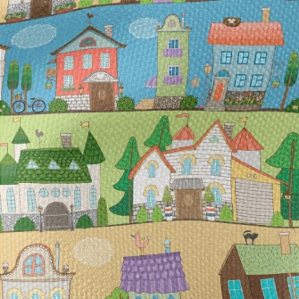 Nordic Town Architecture Waterproof Canvas