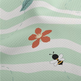 Striped Flying Bee Athletic Mesh Flat Back