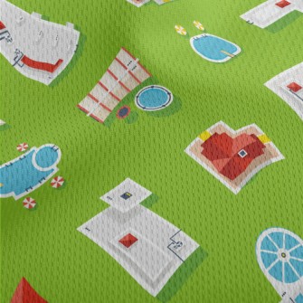 Aerial View Of Buildings Athletic Mesh Flat Back
