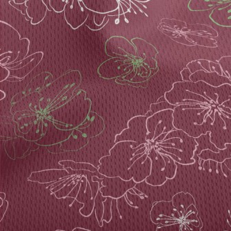 Empty Elegant Cherry Blossoms Athletic Mesh Flat Back