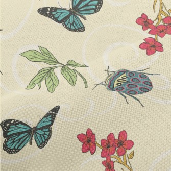 Beautiful Butterfly Insect Performance Linen