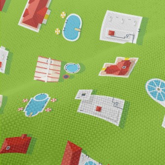 Aerial View Of Buildings Performance Linen