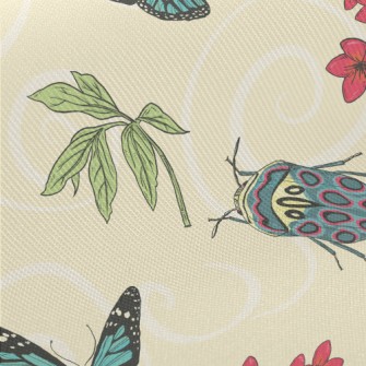Beautiful Butterfly Insect Twill