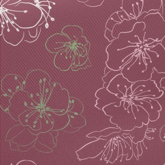 Empty Elegant Cherry Blossoms Twill