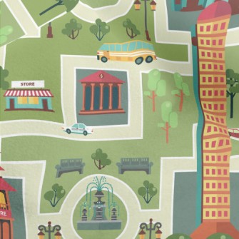 Busy City Streets Micro Fleece