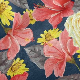 Passionate Bright Flowers Minky