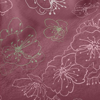 Empty Elegant Cherry Blossoms Minky