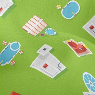 Aerial View Of Buildings Lightweight Performance Linen