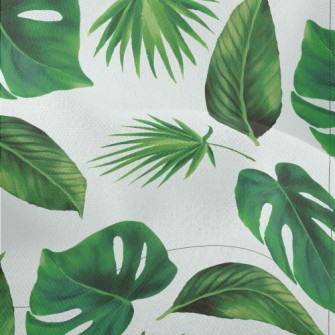 Tropical Rainforest Leaves Lightweight Performance Linen