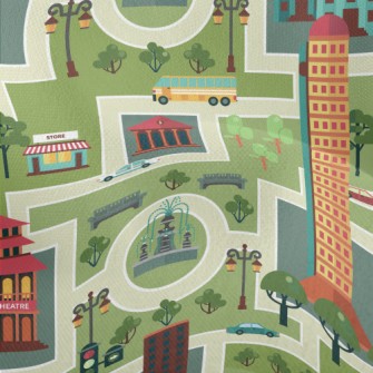 Busy City Streets Lightweight Performance Linen