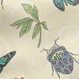 Beautiful Butterfly Insect Jersey Backed Fleece