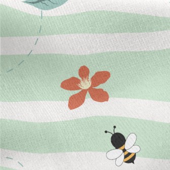 Striped Flying Bee Jersey Backed Fleece