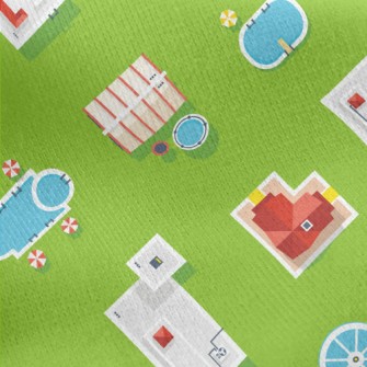 Aerial View Of Buildings Jersey Backed Fleece