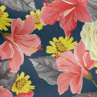Passionate Bright Flowers Jersey Backed Fleece