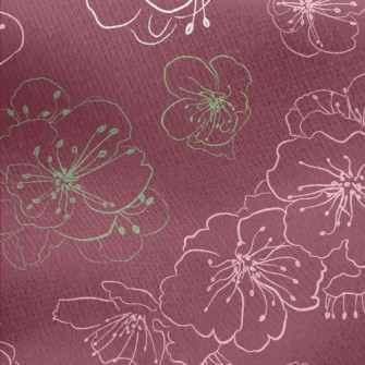 Empty Elegant Cherry Blossoms Jersey Backed Fleece