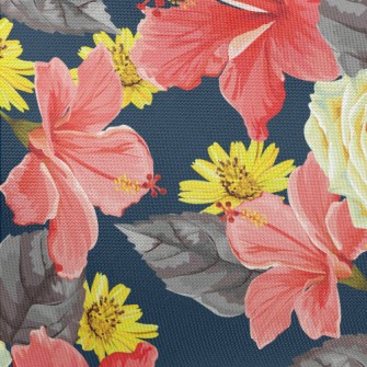 Passionate Bright Flowers Pongee