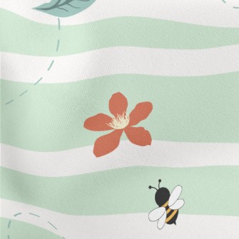 Striped Flying Bee Lightweight Cotton Poplin