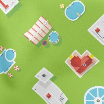 Aerial View Of Buildings Lightweight Cotton Poplin
