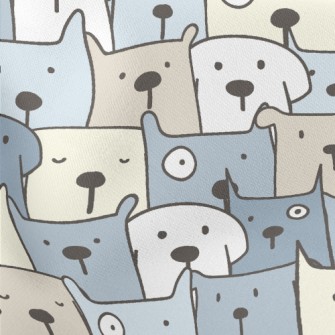 Dazed Group Of Dogs Lightweight Cotton Poplin
