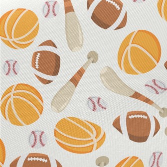 Basketball Baseball Football Midweight Cotton Poplin