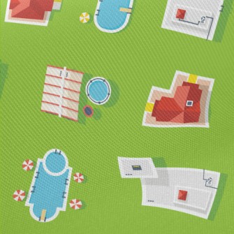 Aerial View Of Buildings Midweight Cotton Poplin