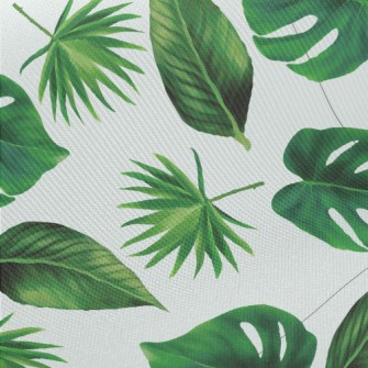 Tropical Rainforest Leaves Midweight Cotton Poplin