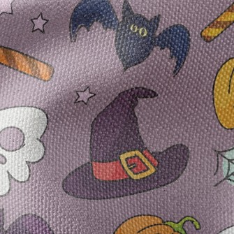 Witch Hat And Pumpkin Waterproof Canvas