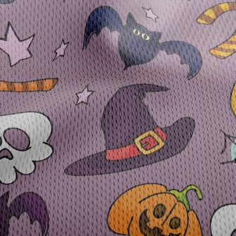 Witch Hat And Pumpkin Athletic Mesh Flat Back