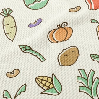 Colorful Bright Vegetables Birdseye Piqué