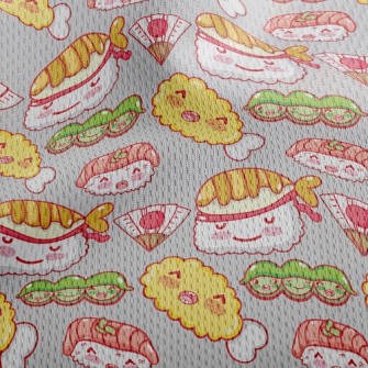 Japanese Smile Sushi Athletic Mesh Flat Back