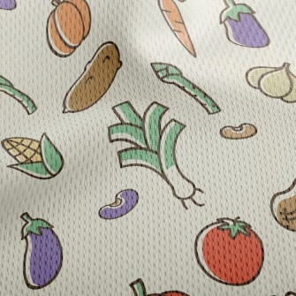 Colorful Bright Vegetables Athletic Mesh Flat Back