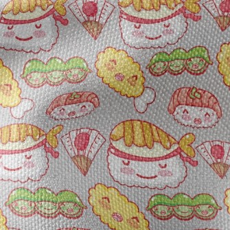 Japanese Smile Sushi Waterproof Canvas